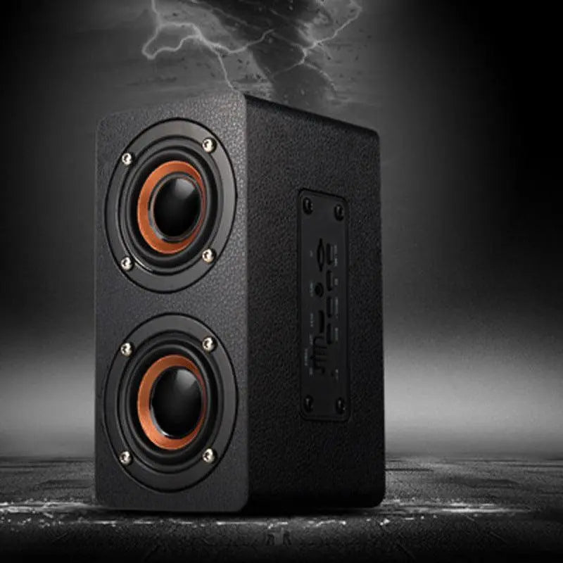 Harmony Haven Home Wooden Wireless Speaker in Black Graffiti Color - Soundmali