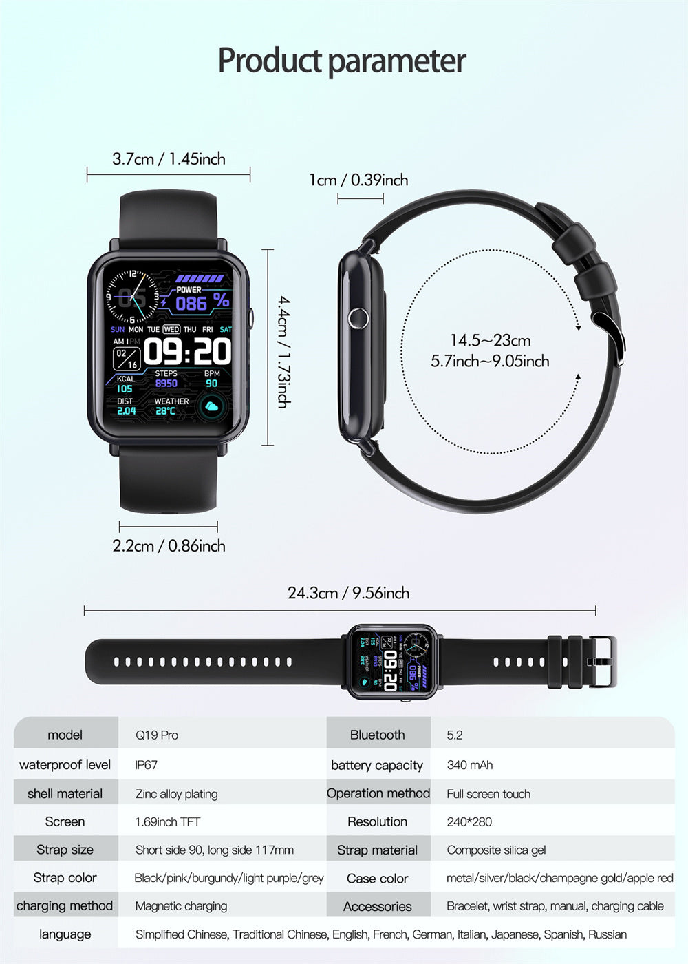 Q19 PRO Smart Waterproof Watch - Soundmali