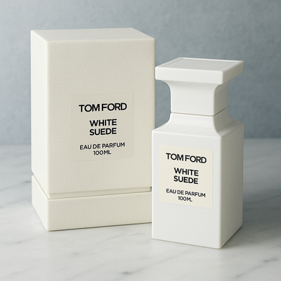 Tom Ford White Suede bottle, front view