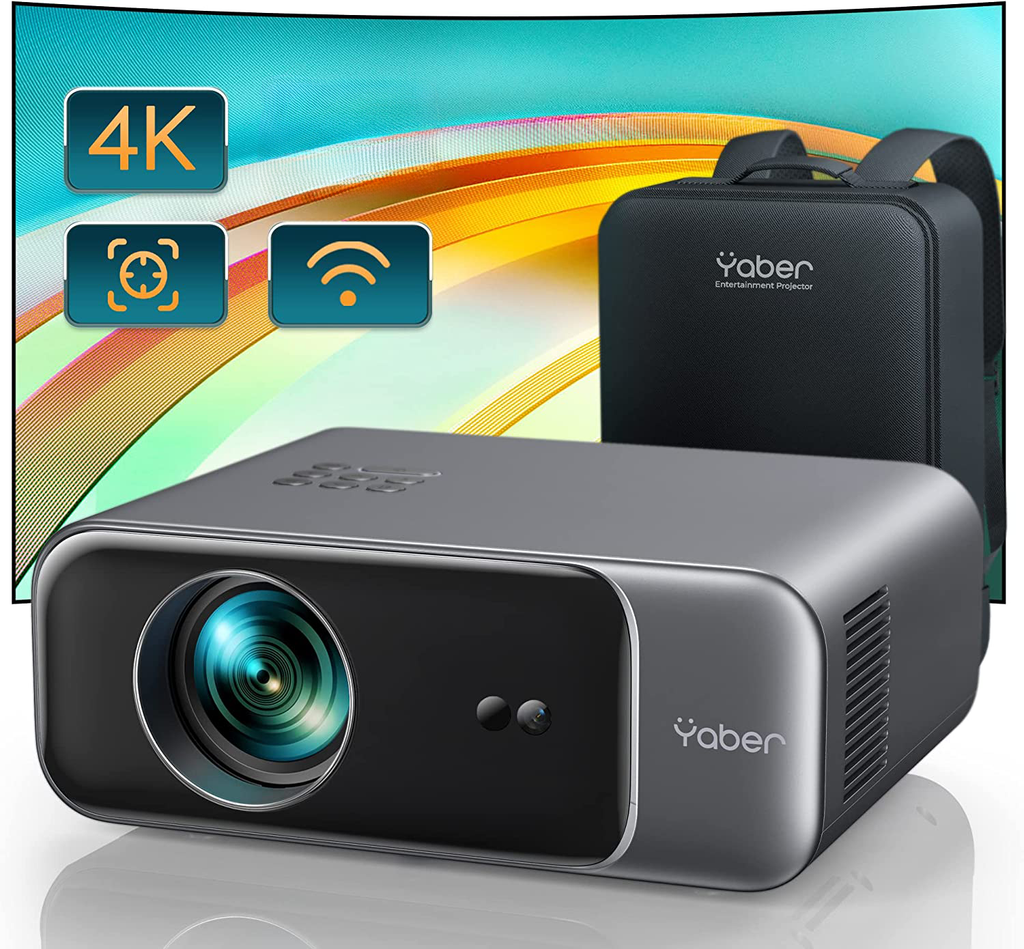 4K Home Theater Projector — Native 1080P, WiFi 6, Bluetooth 5.2, 500 ANSI Lumens