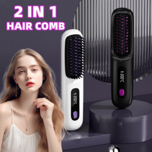 Straight Hair Comb Wireless Hair Straightener Brush Hair Fast