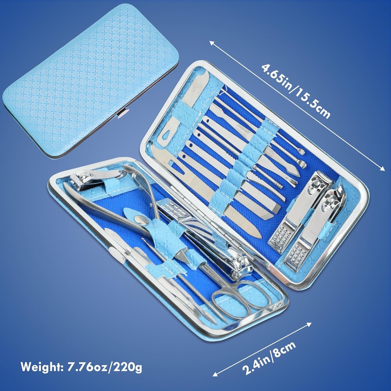 19-in-1 Professional Manicure & Pedicure Kit — Stainless Steel Nail Care Set