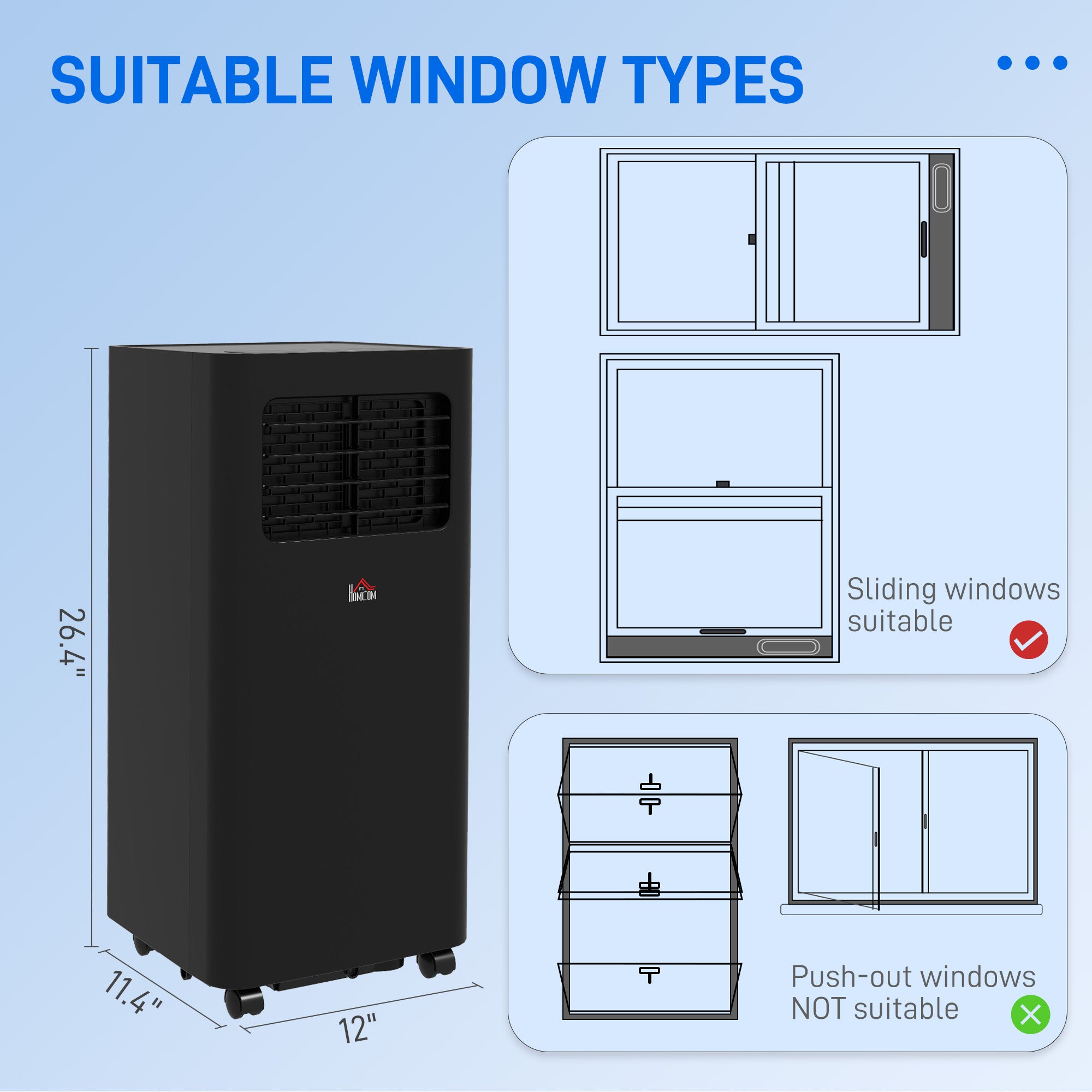 8,000 BTU Mobile Air Conditioner — 345 Sq Ft