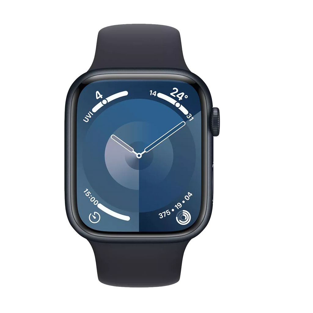 Renewed Apple Watch Series 9 (GPS, 41mm) - Midnight Aluminium Case with M/L Midnight Sport Band (view 2) — Soundmali