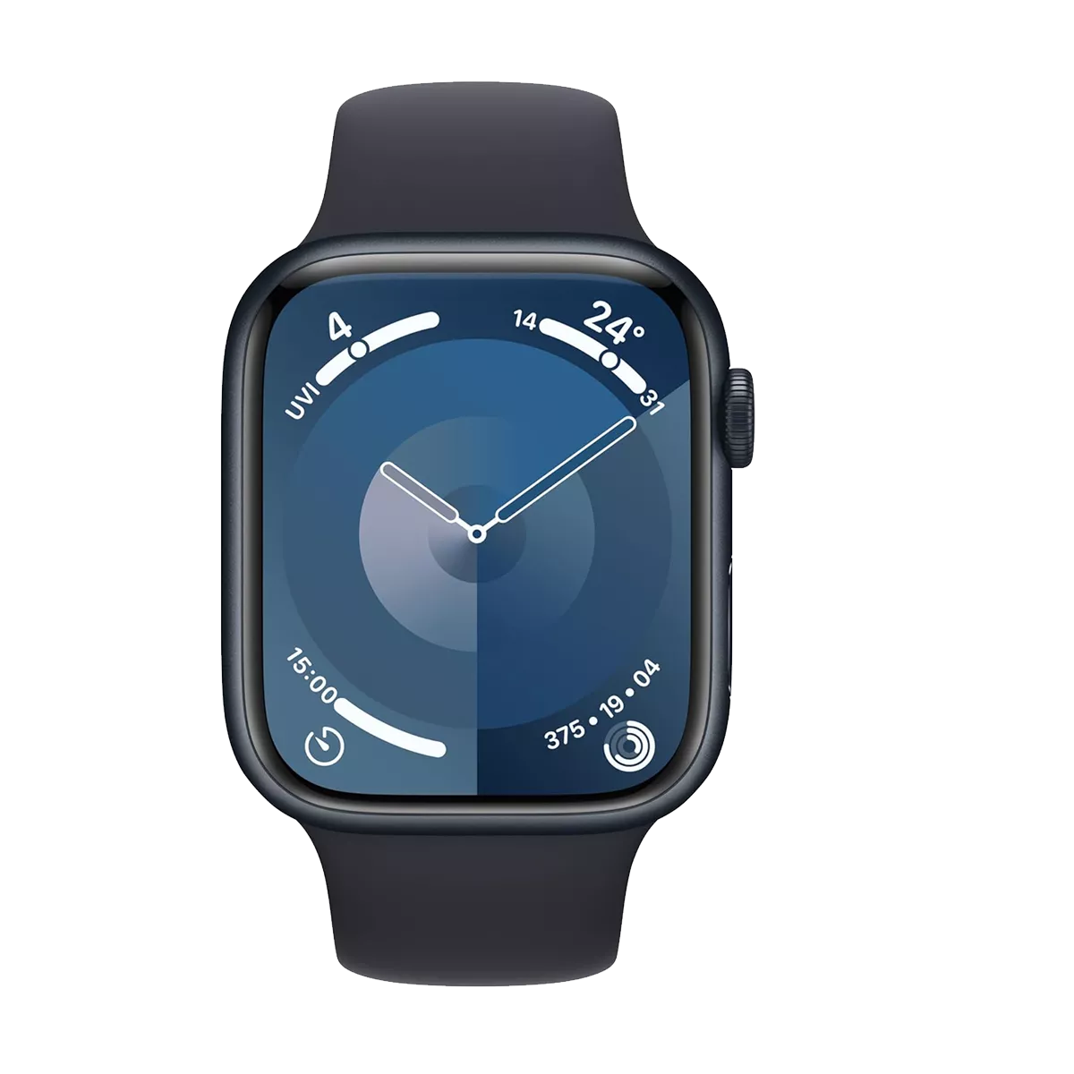 Renewed Apple Watch Series 9 (GPS, 41mm) - Midnight Aluminium Case with M/L Midnight Sport Band (view 2) — Soundmali