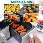 2X Air Fryer Silicone Pot Rectangle Baking Tray Basket