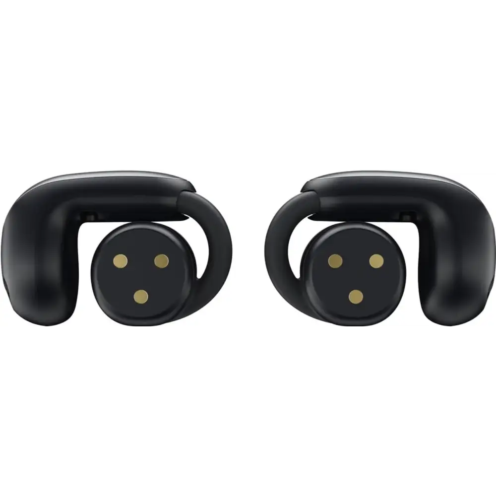 Black wireless earbuds with ear hooks from Bose Ultra Headphones for ultra open ear listening