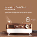 Retro Ambience Light Portable Alarm Clock Speaker