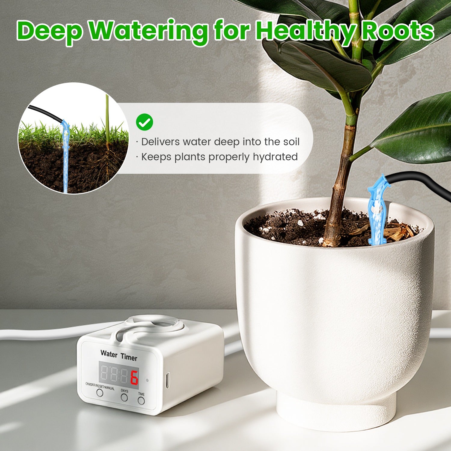 Automatic Indoor Plant Watering Device — Self-Drip Spikes, Adjustable Flow, Vacation Proof