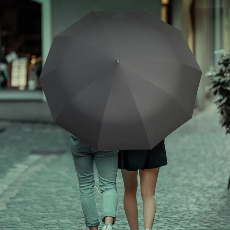 Fully Automatic Travel Umbrella — Windproof 12-Rib, One-Button Open/Close, UV Protection
