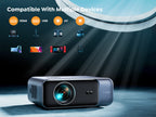 4K Home Theater Projector — Native 1080P, WiFi 6, Bluetooth 5.2, 500 ANSI Lumens