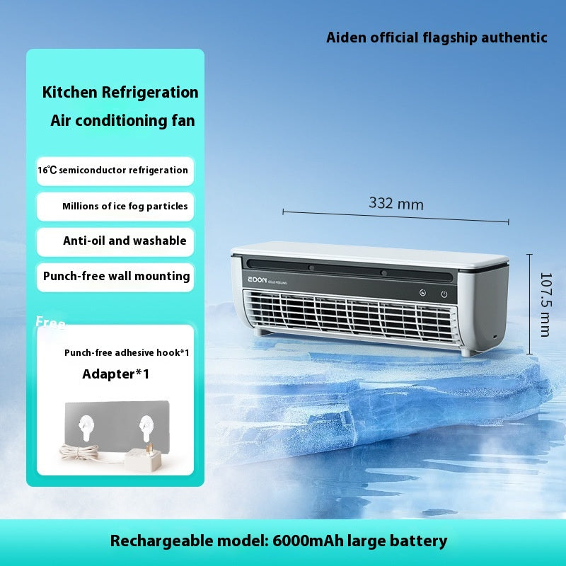 Wall-Mounted Rechargeable Fan with Remote Control
