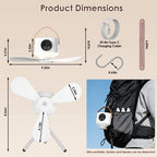 3-in-1 Camping Tent Fan with LED Light — 7200mAh Rechargeable, Tripod Stand Included