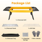 1Pc Portable Folding Charcoal Grill Stainless Steel Camping BBQ