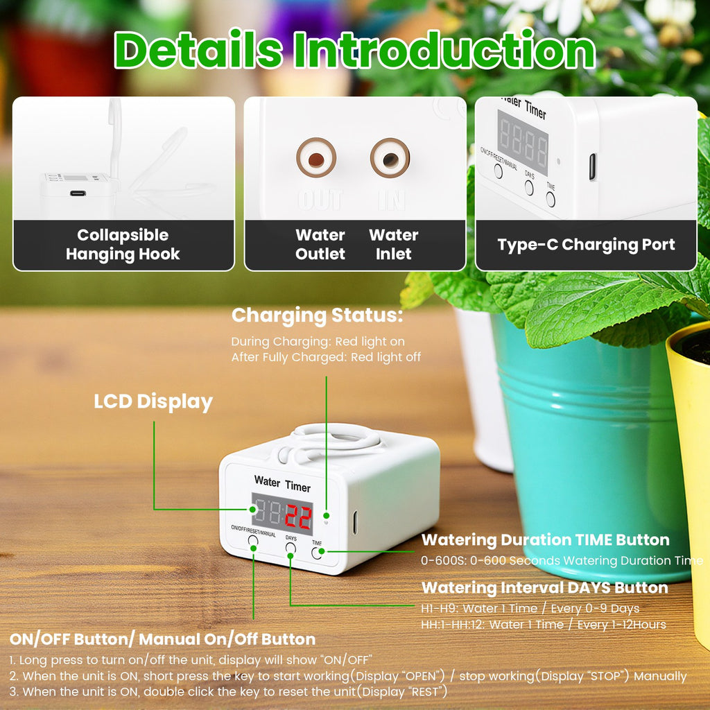 Automatic Indoor Plant Watering Device — Self-Drip Spikes, Adjustable Flow, Vacation Proof