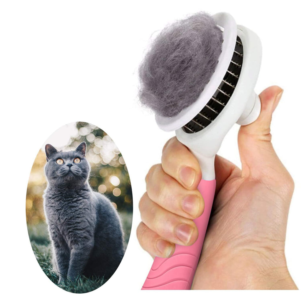Self Cleaning Slicker Brush - Cat Brush Skin-Friendly Deshedding