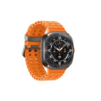 Orange Galaxy Watch Ultra with black bezel, Bluetooth 47mm smart watch for fitness