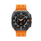 Orange-banded Galaxy Watch Ultra with digital display, Bluetooth smartwatch for premium fitness and connectivity