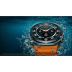 Orange-banded Galaxy Watch Ultra surrounded by bubbles showcasing the Bluetooth 47mm smartwatch