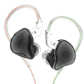 Black in-ear monitors from KZ EDC Headphones showcasing superior sound quality and design