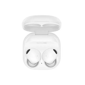 White Samsung Galaxy Buds 2 Pro in charging case on secure checkout page
