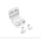 White Samsung Galaxy Buds 2 Pro wireless earbuds with charging case for secure checkout