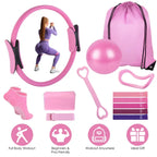 14-Piece Pilates Ring Essentials Kit — Magic Circle, Resistance Bands & Grip Socks - Image 6